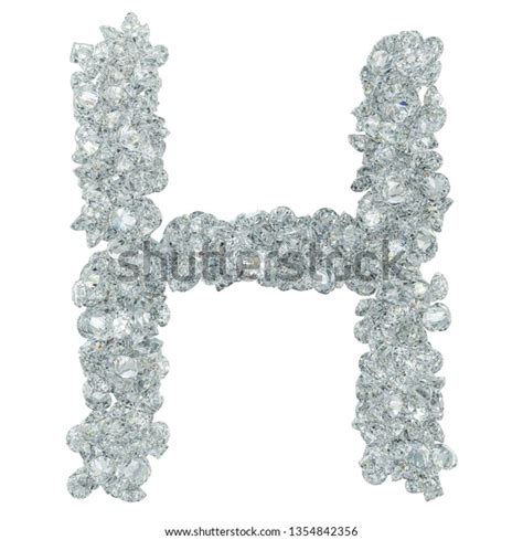 Diamond Font Letter H Diamonds 3d Stock Illustration 1354842356