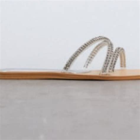 Zara Shoes Zara Rhinestone Flat Sandals Silver Ref 38229 Poshmark