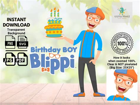 Blippi Birthday Boy Svg Png  Pdf Digital Files Kidlife Etsy