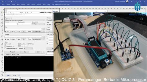 Rangkaian Running LED Menggunakan System Minimum ATmega 16 32 Atmel