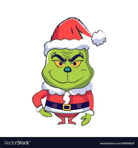 Grinch sticker with ornament christmas Royalty Free Vector