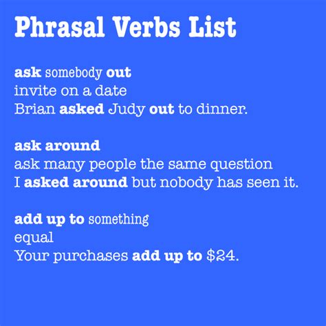 Phrasal Verbs List Vocabulary Englishclub