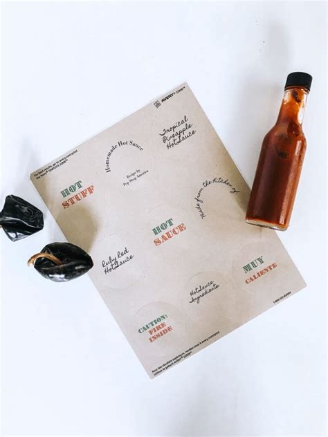 Printable Hot Sauce Bottle Labels June Craft In Style Of