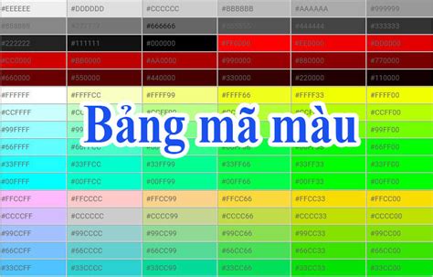 Mã Màu Bảng Mã Màu Html Lấy Mã Màu Online Nhanh