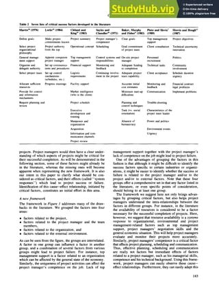 A New Framework For Determining Critical Success Failure Factors In