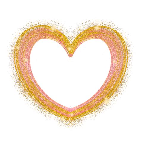 Pink Glitter Sparkle White Transparent Heart Shapes Pink Glitter