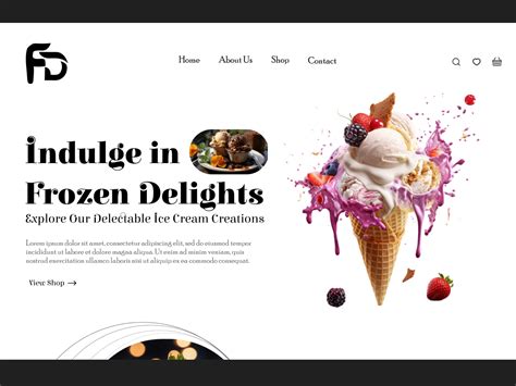 Frozen Delight Ice Cream Store Website By Ujwal Vinay On Dribbble