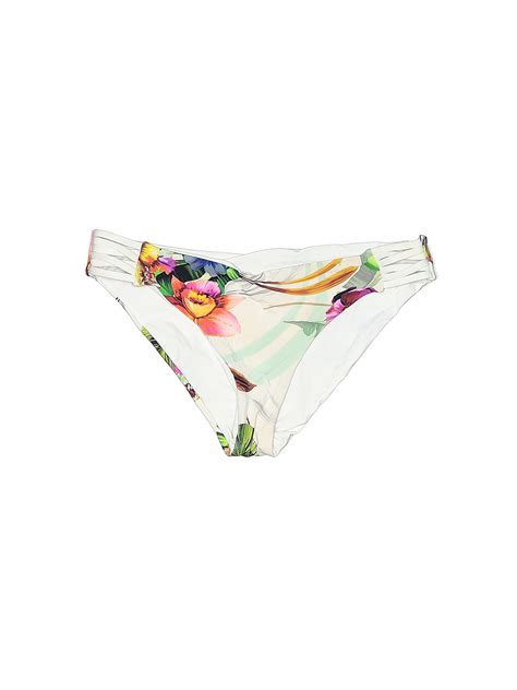 Tini Bikini Floral White Swimsuit Bottoms Size S 56 Off ThredUP