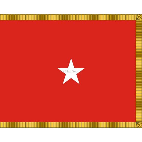 4 X 6 Ft Army 1 Star General Flag With Gold Fringe