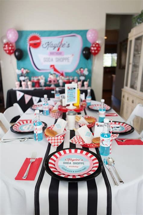 Retro Soda Shoppe 50s Diner Birthday Party Printable Etsy Birthday Party Party Printables