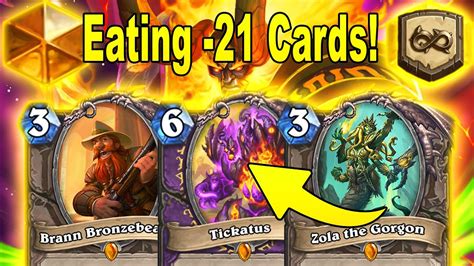 Burning 21 Cards With Tickatus Control Quest Warlock For Fun At Titans Mini Set Hearthstone