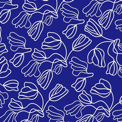 Premium Vector | Flower line drawing pattern