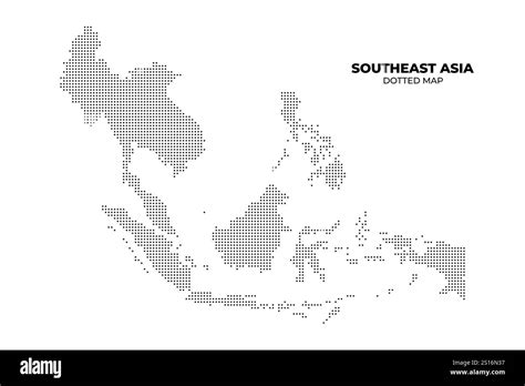 Map Of Southeast Asia Countries With Dotted Style Stock Vector Image