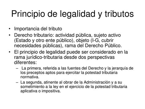 Ppt L Mites De Justicia Tributaria Formal El Principio De Legalidad