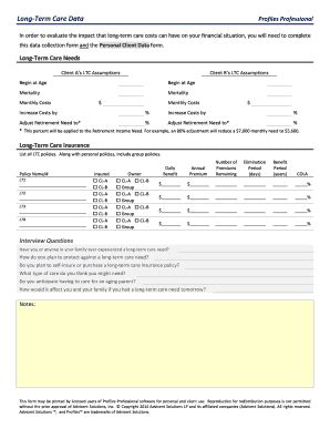 Fillable Online This Data Collection Form And The Personal Client Data