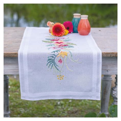 Runner Tropical Flowers From Vervaco Home Deco Cross Stitch Kits