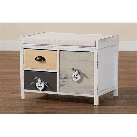 Ihome Studio Alessandra Upholstered Drawer Storage Bench Wayfair