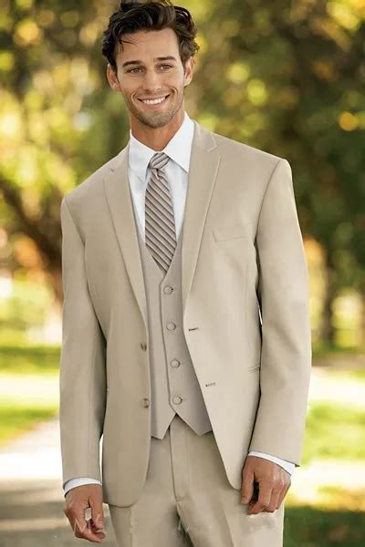 Italy Fashion Man Tuxedos Custom Made Beige Groomsman Suits Men S