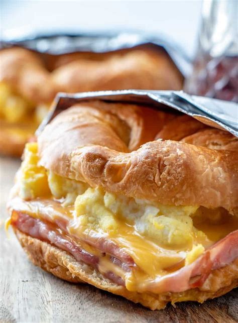 Easy Croissant Breakfast Sandwiches Recipe Breakfast Sandwich Recipes Breakfast Brunch