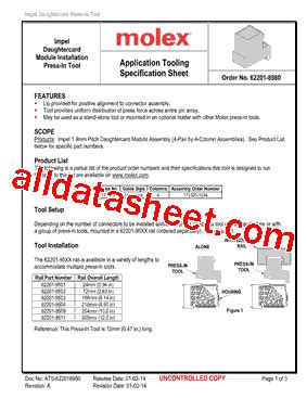 62201-8980 Datasheet(PDF) - Molex Electronics Ltd.