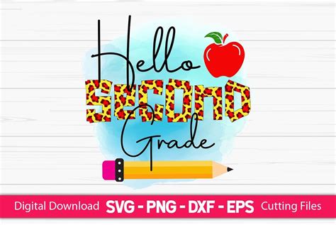 Hello Second Grade Sublimation Graphic By Craftartsvg Creative Fabrica