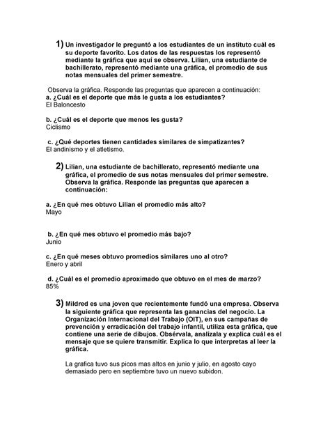 Un Investigador Le Pregunt A Los Estudiantes De Un Instituto Cu L Es