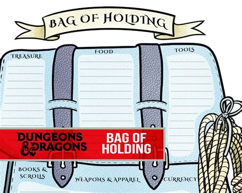 Dnd Bag of Holding practical Inventory Sheet 5th Edition - Etsy