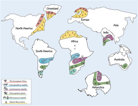 Pangea Map With Continents Labeled