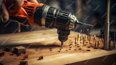 Premium Photo Hand Drill Creating Meticulously Placed Holes