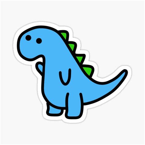 Blue Dino Sticker For Sale By Spencersugar13 Redbubble