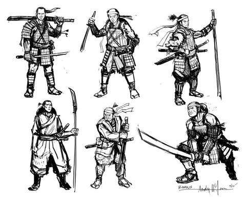 Samurai Sketches 01 Character Design Sketches Samurai