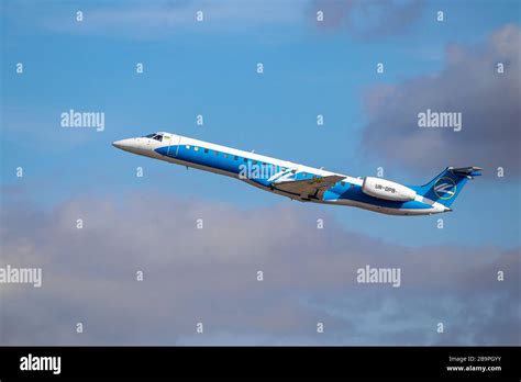 Kyiv Region Ukraine October 1 2019 Dniproavia Embraer Erj 145