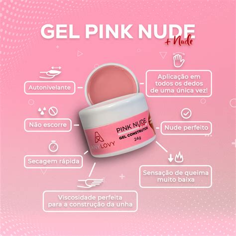 Gel Any Lovy Pink Nude Nude 24g Completa Beleza Loja de Alongamento de Unhas Acessórios