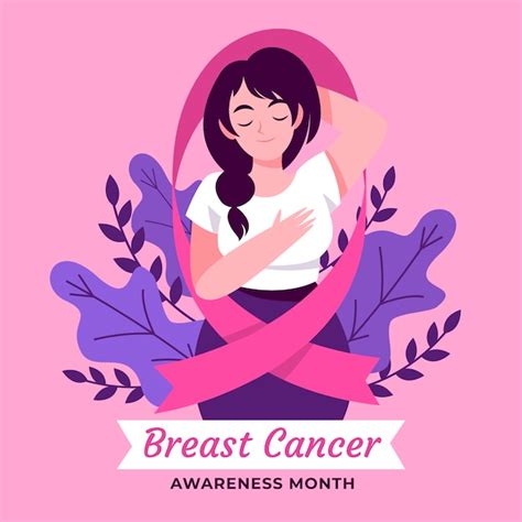 Free Vector Flat Breast Cancer Awareness Month Illustration