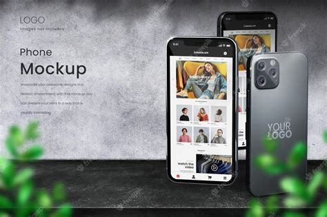 Premium PSD | Realistic iphone 13 on textured concrete background