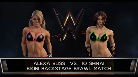 Wwe K Alexa Bliss Vs Io Shirai Bikini Backstage Brawl Match Youtube