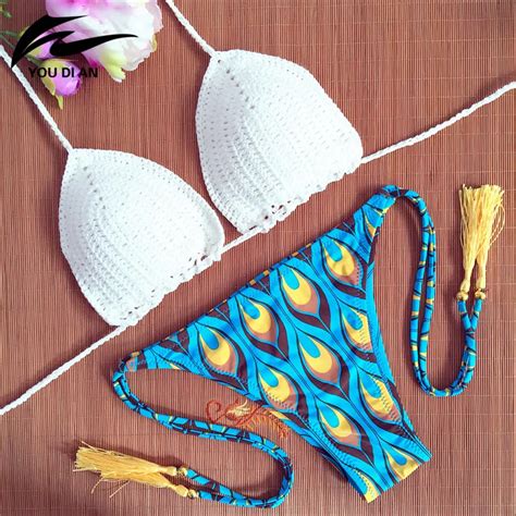 Sexy Crochet Bikinis Swimwear Women Handmade Swimsuit Bathing Suits Female Brazilian Bikini