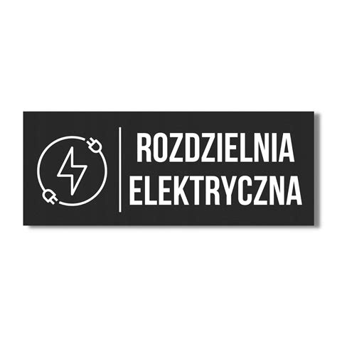 TABLICZKA 20X10CM PIKTOGRAM I NAPIS NA DRZWI ROZDZIELNIA ELEKTRYCZNA