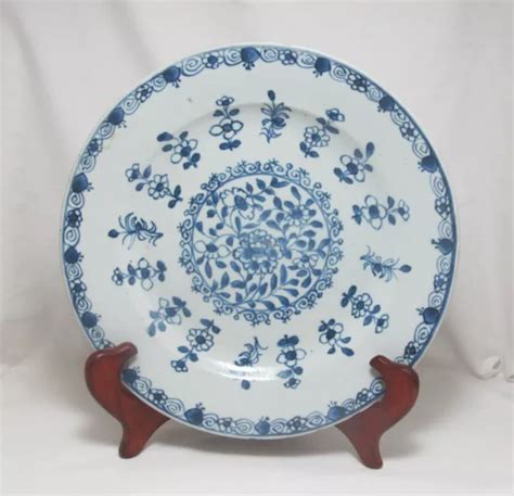 Ancienne Assiette En Porcelaine Bleu Blanc Chinois Chine Si Cle