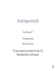 The ECB S QE Program Channels OMTs And Effectiveness Course Hero