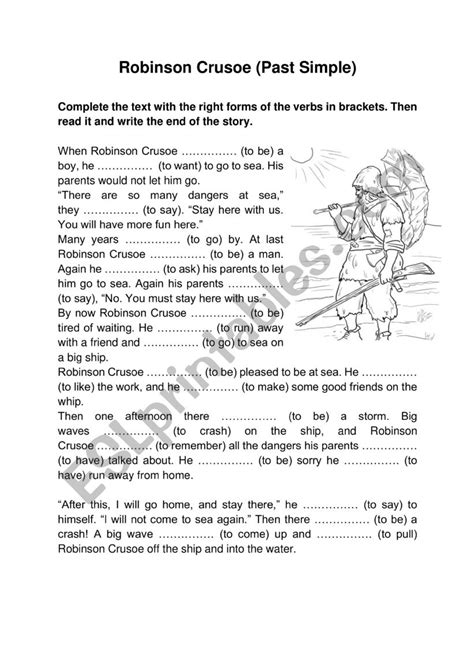 Robinson Crusoe ESL Worksheet By Petamaty