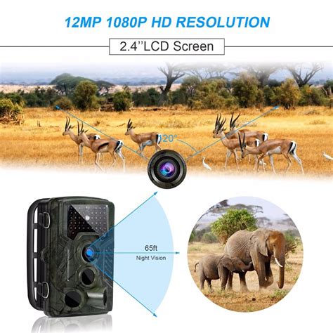 Trail Camera Hunting Video Record 12MP 1080P Wild Surveillance Outdoor