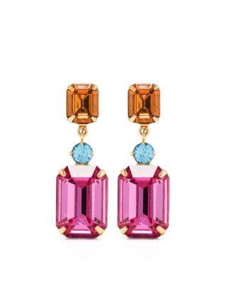 Jennifer Behr Justine Crystal Embellished Earrings Farfetch