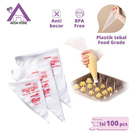 Plastik Segitiga Buttercream Piping Bag Kantong Adonan 1 Pack Isi 100