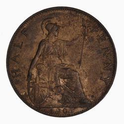 Coin Halfpenny Queen Victoria Great Britain 1901