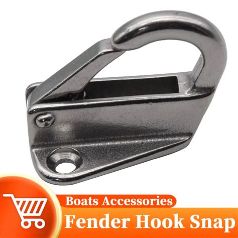 1PCS Spring Fender Hook Snap Stainless Steel 316 Attach Rope Boat Sail