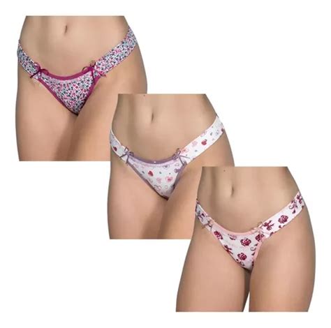 Kit Calcinhas Lingerie Lisa Tanga Fio Luxo Estampada Sexy Parcelamento Sem Juros