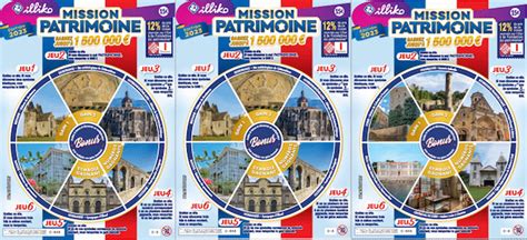 Mission Patrimoine 2023 FDJ 3 Tickets 7 Tirages Du Loto