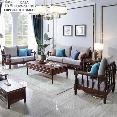 Sofa Set for Living Room | Wooden Sofa Set Online | Casa Furnishing