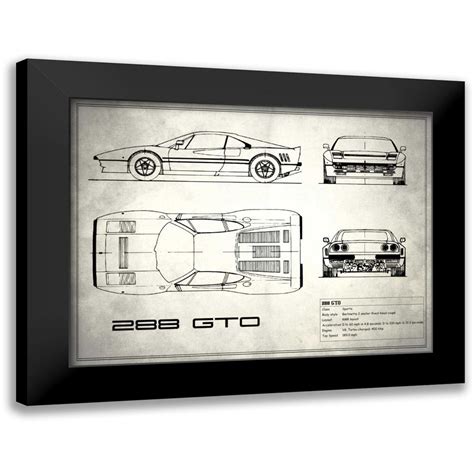 Rogan Mark X Black Modern Framed Museum Art Print Titled Ferrari